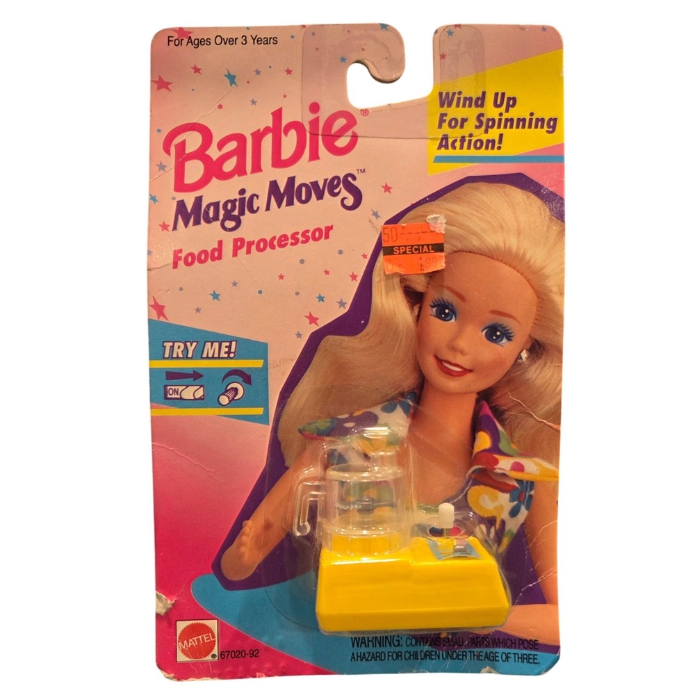 Vtg‎ 1995 Barbie Magic Moves Food Processor Mattel Accessory Mint Works! Retro